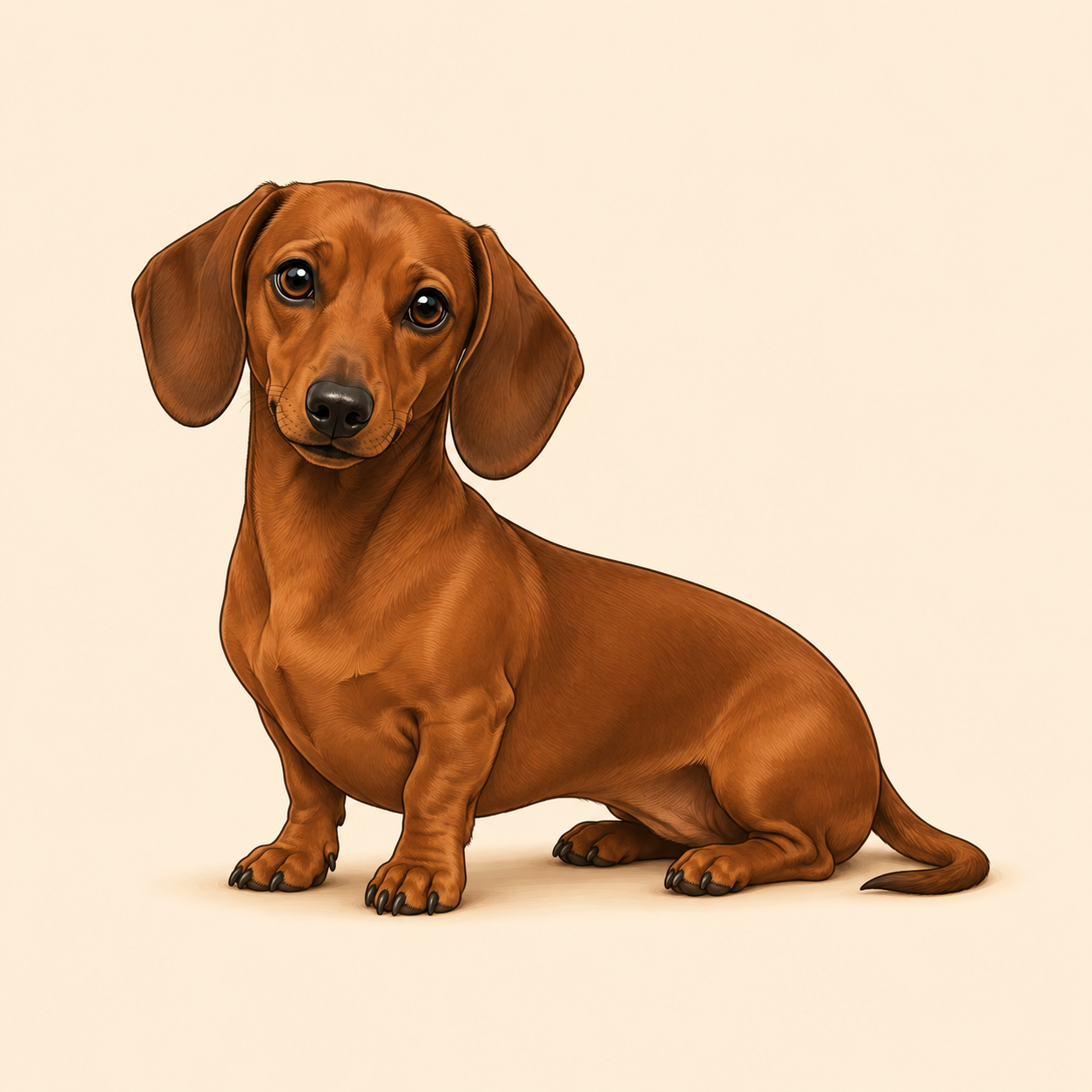 Dachshund dog illustration for DogsAllIn breed collection