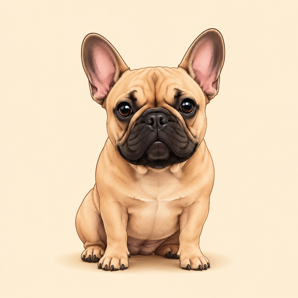 French Bulldog dog illustration for DogsAllIn breed collection